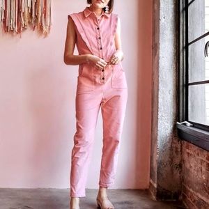 Nooworks striped cotton sleeveless jumpsuit XS